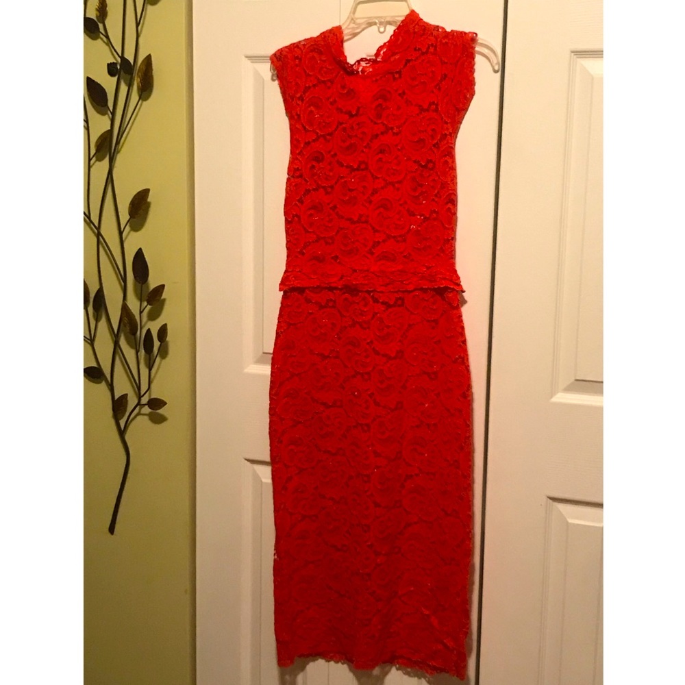 Embroiled Lace See Thru Dress